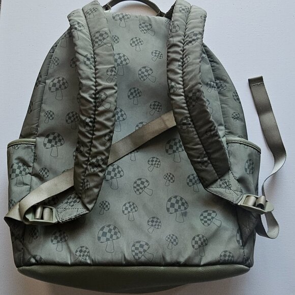 Madden NYC Laptop Backpack - Olive Green with Mushroom Print - Padded - Picture 2 of 7
